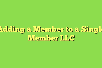 Adding a Member to a Single Member LLC