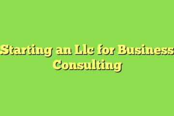 Starting an Llc for Business Consulting