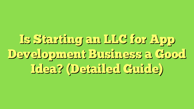 Is Starting an LLC for App Development Business a Good Idea? (Detailed Guide)